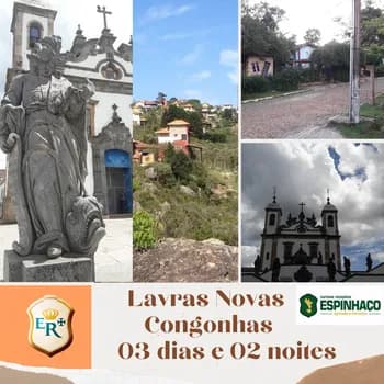 Lavras Novas e Congonhas 03 dias e 02 noites em Ouro Preto